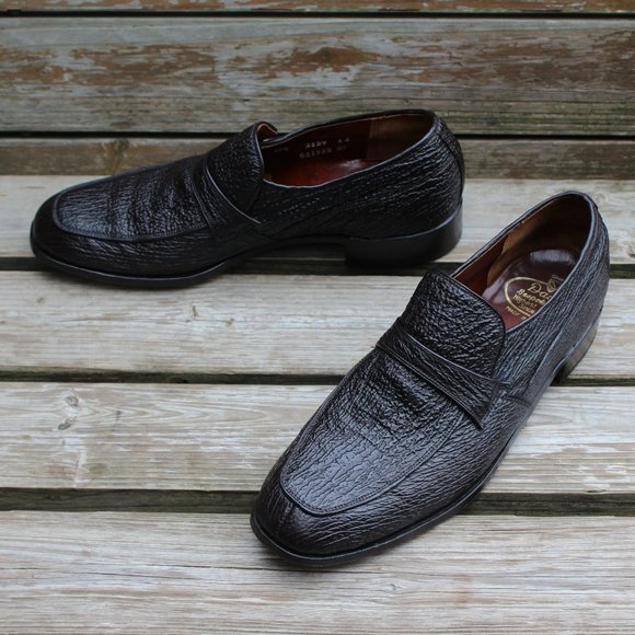 Vintage Dark Brown Genuine Sharkskin Slip-on Shoes, Made in Canada, 9.5 D, EUC - Picture 13 of 13